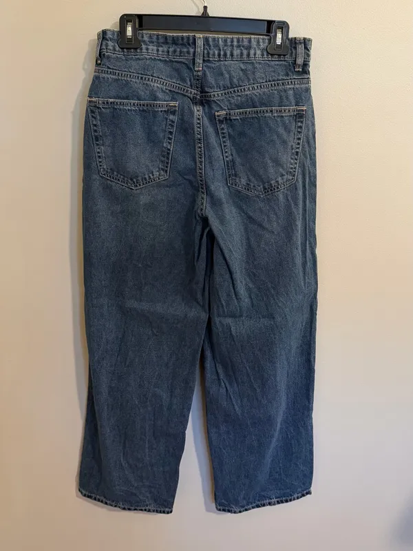 H&M Divided High Waist Wide Leg Ankle Jeans - 6 - Image 8