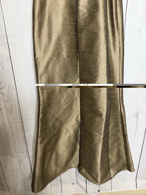 Jim Hjelm Formal Dress Sleeveless V-Neck Sz 4 Taffeta Metallic Bronze Trumpet - Image 5