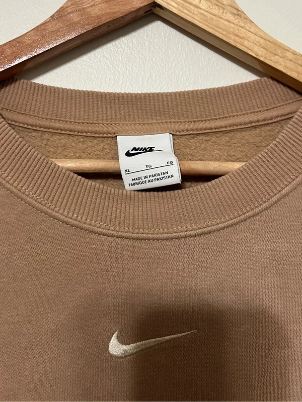 Nike Oversized Crewneck Sweatshirt Size XL Phoenix Fleece Tan Brown - Image 3