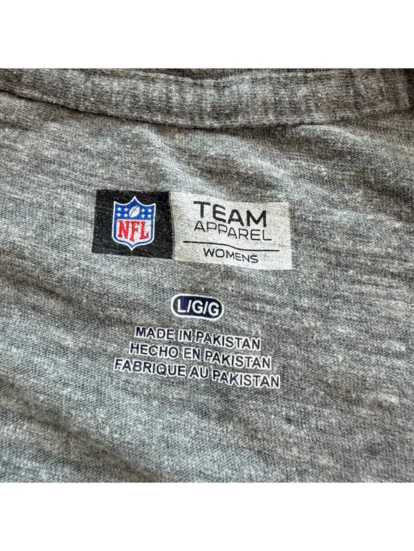 NFL Team Apparel Cincinnati Bengals Womens Heather Gray V-Neck Graphic T-Shirt L - Image 4