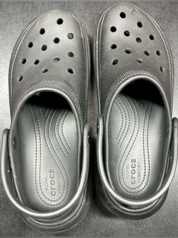 Crocs Size M10 W12 Black Comfort Iconic Stomp Platform Clogs - Image 5
