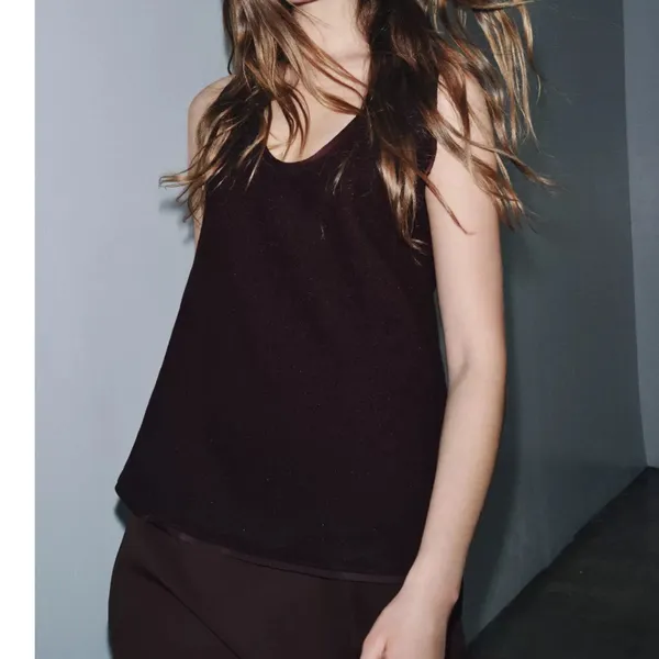 Zara NWT thick knit sleeveless brown top - Image 6