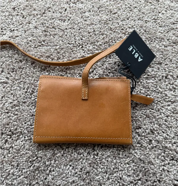 Leather Jewelry Roll Able Cognac - Image 8