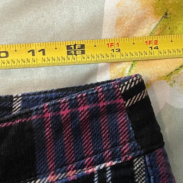 Anthropologie Women's Alicia Plaid Moto‎ Corduroy Zip High Waist Pants Size 27 - Image 8