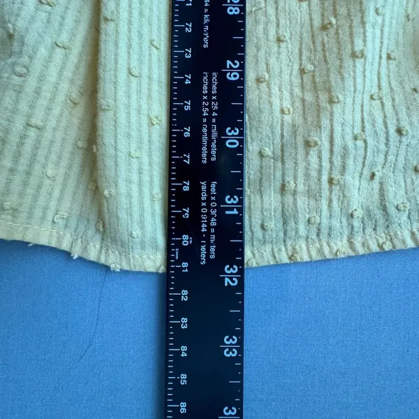 Very j Dress M Golden Yellow 100% Cotton Lined Swiss Dot - Image 5