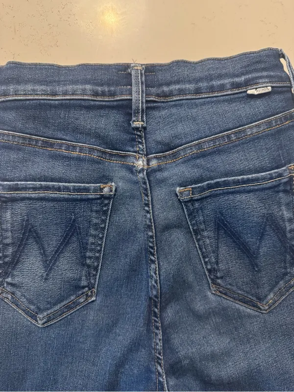 Mother The Tripper Ankle Fray Jeans Size 25 Blue Crop Raw Hem Premium Denim - Image 8