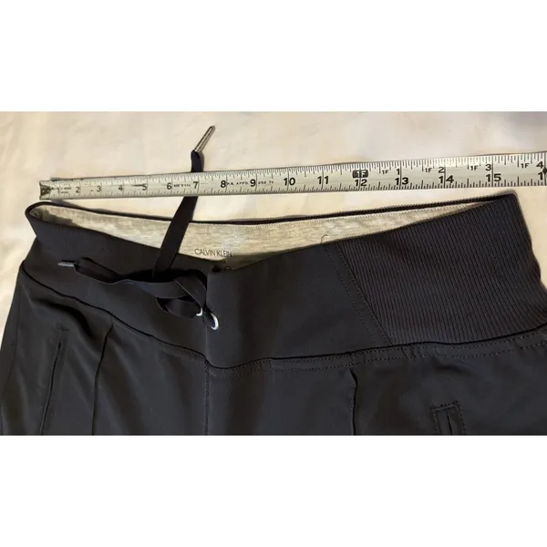 Calvin Klein Performance Dark Grey Jogger Pants CK Logo Zip Pockets Stretch M - Image 11