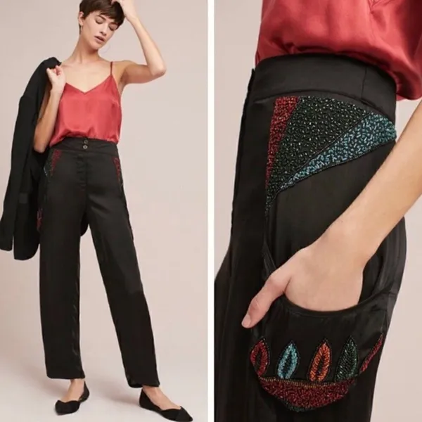 NWT Anthro Raga HTF RARE Beaded Pants - Image 2