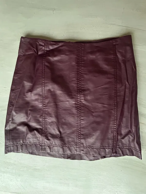 Free People Femme Vegan Leather Mini Skirt Size 8 Size Medium Going Out Skirt - Image 12