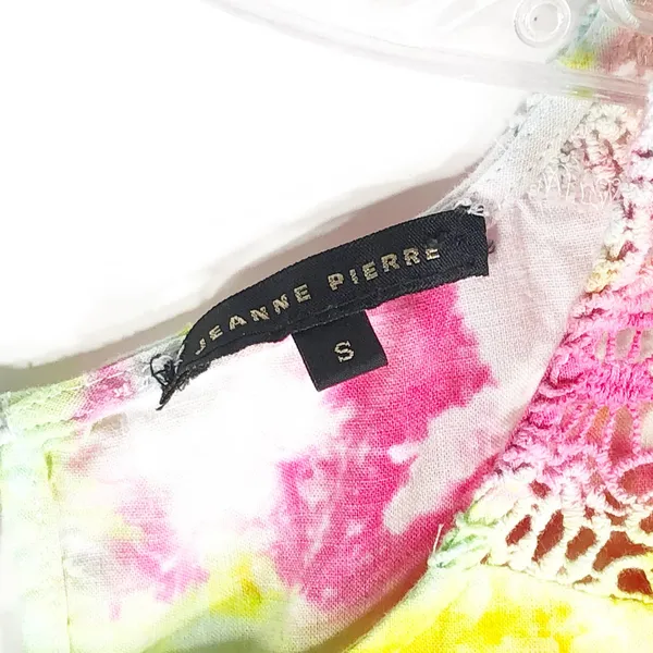 Galaxy Garden Jeanne Pierre Small Top Handmade Tie‎ Dye Pink Yellow Crochet 537 - Image 11