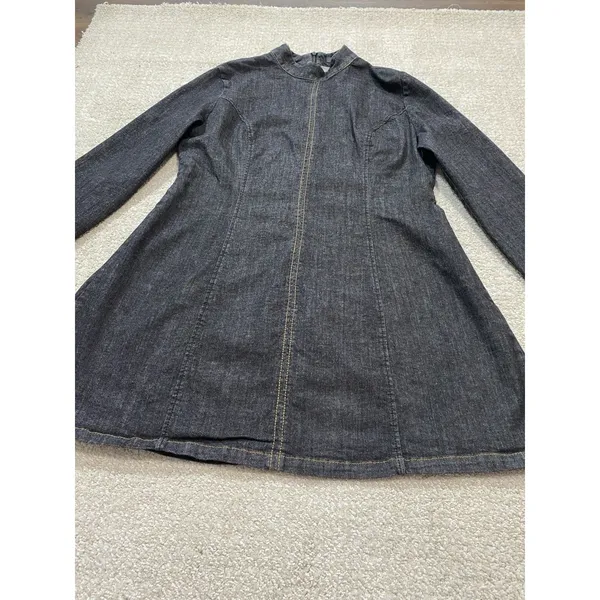 Zara Black Long-Sleeve Mini Dress with High Neck Size XL 97% Cotton - Image 14