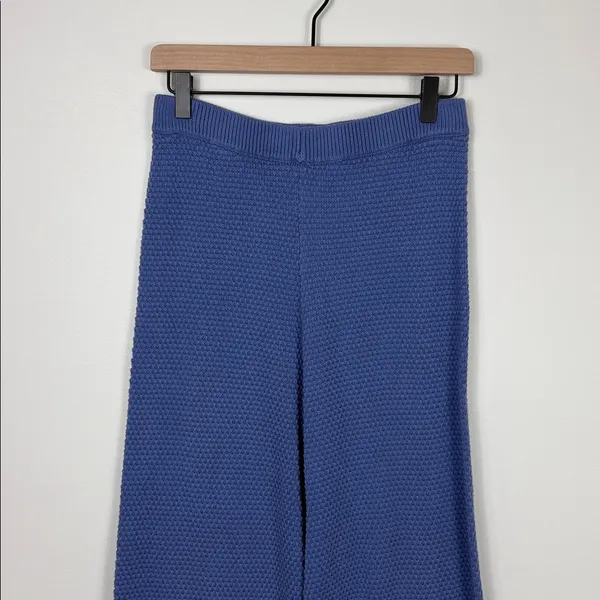 Free People Beach Hailee Wide Leg Pants Knit Women’s Size Small Periwinkle Blue - Image 4