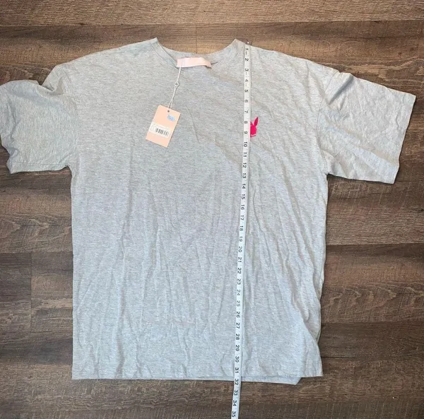Playboy x Misguided Mission Statement T- Shirt Dress Grey/ Pink New with Tags - Image 14