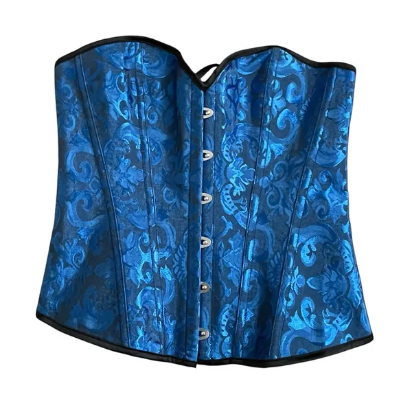 Corset Hour Glass Waist Training Women’s Size M Blue Costume Coquette - Image 5