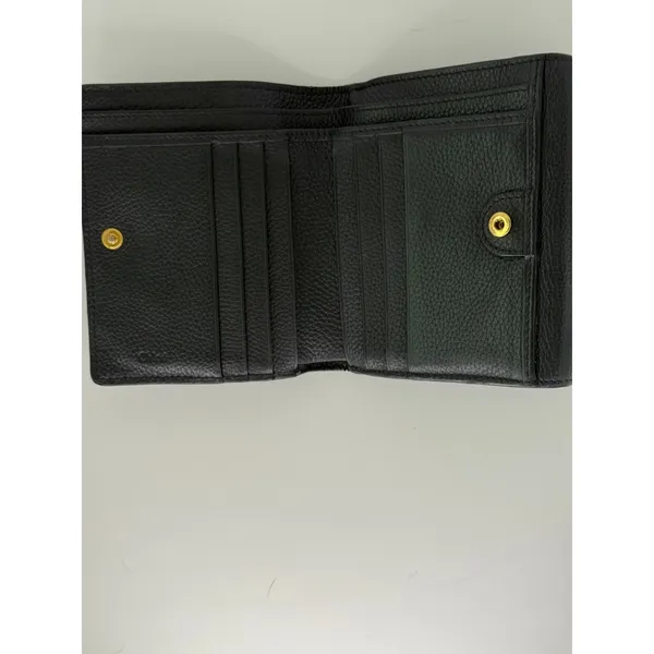 Chloé EUC Small Black and Gold Multi-Compartment Snap Wallet - Image 5