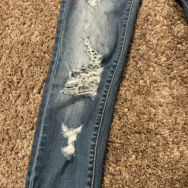 Kancan Distressed Denim Jeans Sz 23 Blue - Image 3