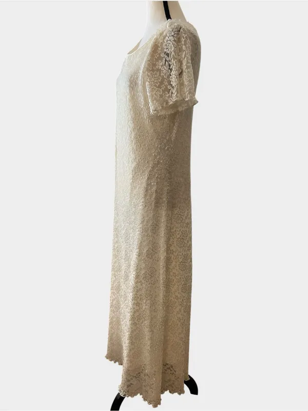 Ronni Nicole by Ouida Ivory Floral Lace Maxi Dress Size 18 Formal - Image 4