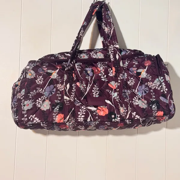 Vera Bradley Ultralight Active Duffel Bag Pressed Flowers Purple Travel Gym - Image 2
