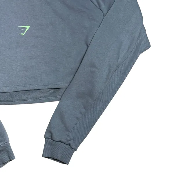 Gymshark Stone Grey Long Sleeve Cropped Sweater Womens L - Image 3