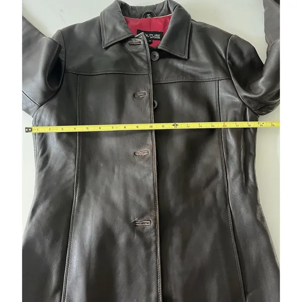 Vintage Couture by J. Park Genuine Leather Brown Jacket | Size Medium - Image 9