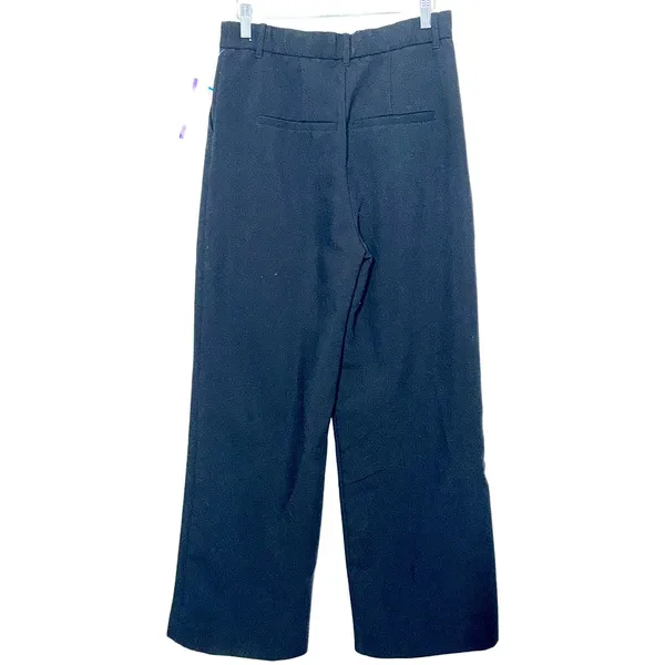 Abercrombie & Fitch Black Pleated High Waisted Wide Leg Dress Trousers Size 29 8 - Image 3