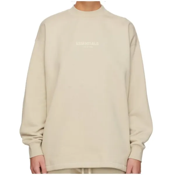 Fear of God Essentials Beige Relaxed Crewneck Sweatshirt - Image 2