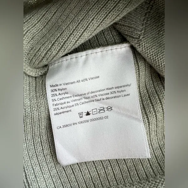 Cashlu Knit Pullover Sweater Fern Green long sleeve cashmere blend 6 - Image 5
