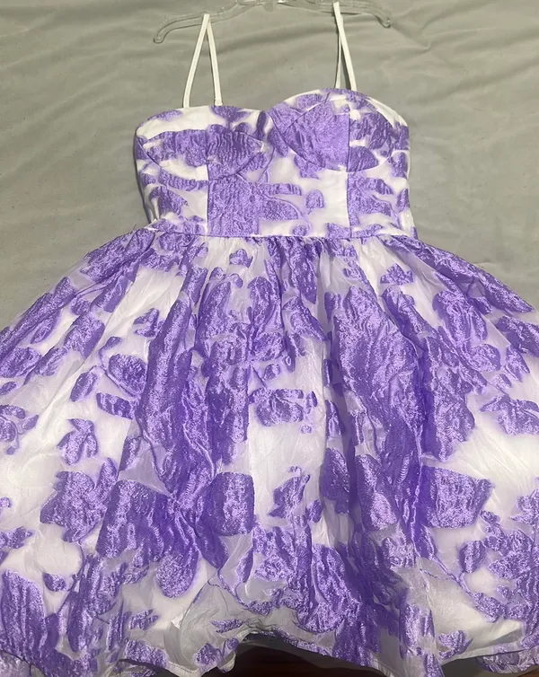 Showpo Purple Jacquard Brailey Mini Dress - Image 2