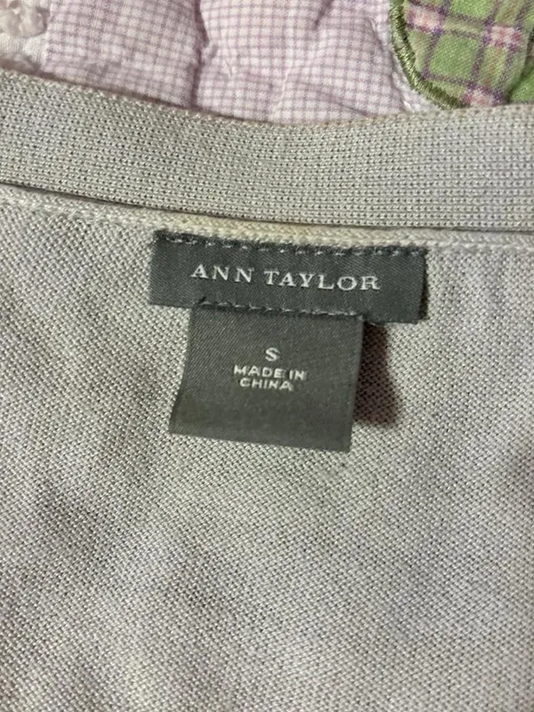 Ann Taylor Light Gray Knit Cardigan - Image 3