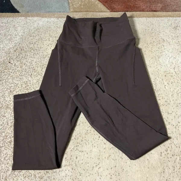 Quince‎ High Waisted Pocket Leggings Womens Small Brown Active Yoga Athleisure - Image 6