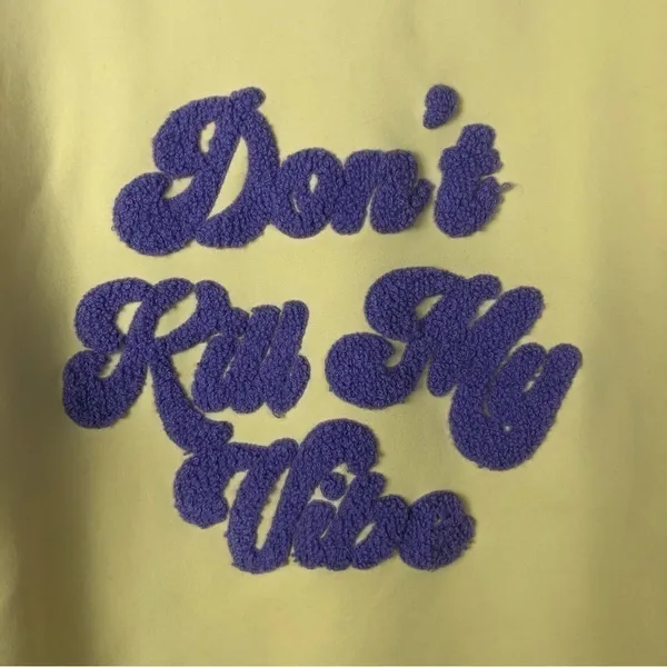 Boutique Don't Kill My Vibe Yellow‎ Pullover Sweatshirt M - Image 5