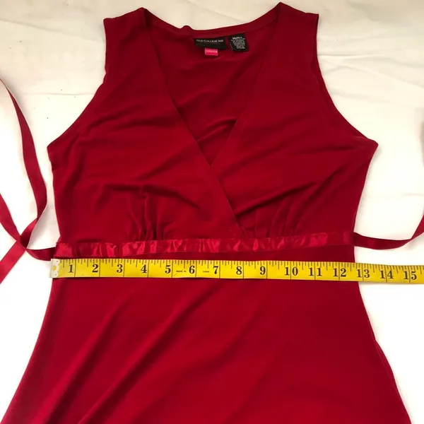 Y2K Romantic Whimsygoth Gothic Red asymmetrical handkerchief hem Fairy V-neck top shirt blouse tie back sleeveless - Image 6