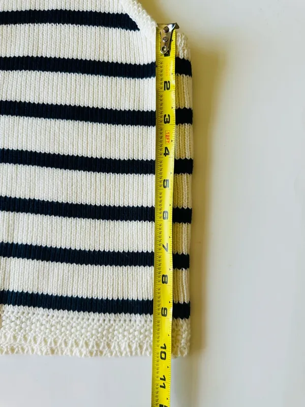Abercrombie & Fitch Navy and White Striped Knit Tank Top Women’s‎ Sz Large - Image 10