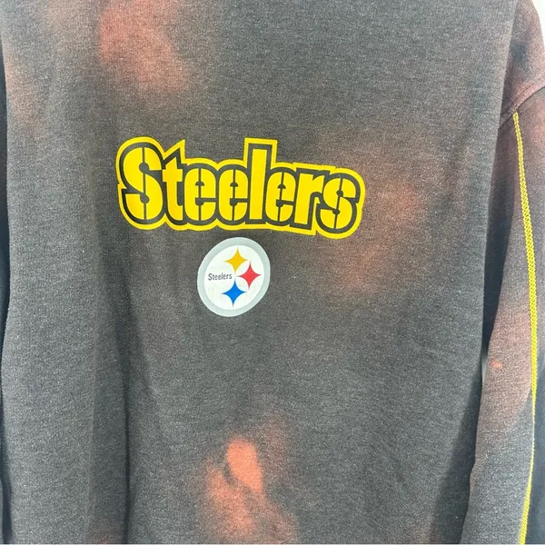 NFL Pittsburgh Steelers Custom Bleach Splatter Sweatshirt Size Large Football - Image 9