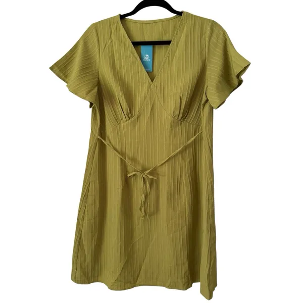 NWD Cupshe Lime Green Flared Sleeve Mini Dress Size Medium - Image 4