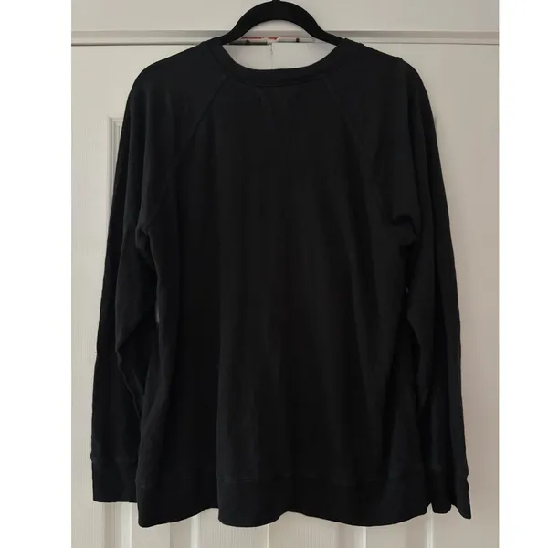 Isabel Marant Etoile Kiefferf Black Linen Long Sleeve Logo Tee TS0766-21A060E - Image 3
