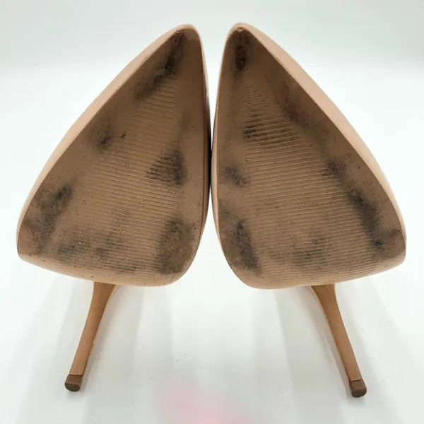 Steve Madden Tan Flutter Pump Ankle Strap Leather and Elastic Heels Size 10 - Image 11