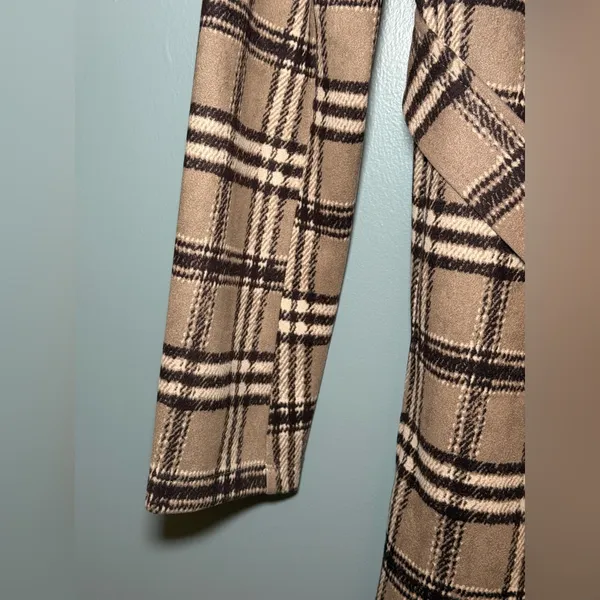SOLITAIRE Plaid‎ Women's Jacket with Belt - Image 4