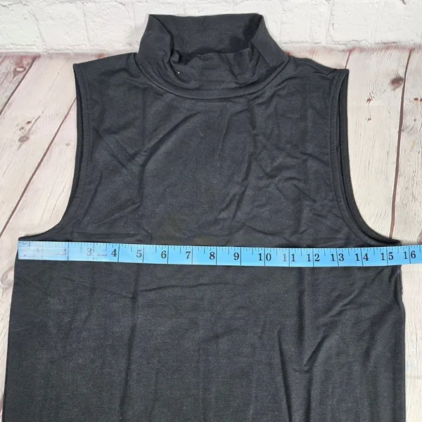 J. Crew Womens Sleeveless Mockneck Top Black BS206 Size M Stretch Knit‎ - Image 6