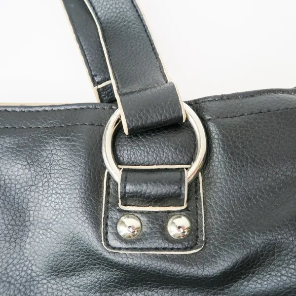 Vintage 90s Black Pebbled Shoulder Bag Purse - Image 6