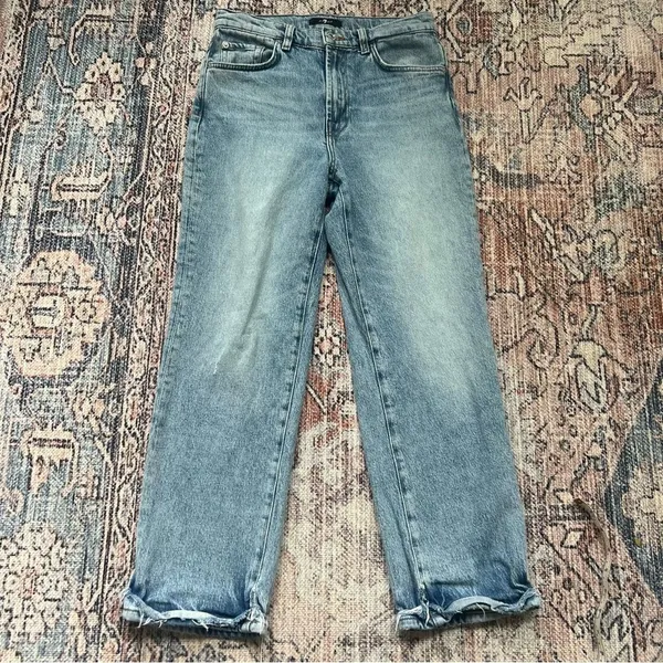 7 For All Mankind Logan Frost Stovepipe Jean with Fold Up Hem Size 26 - Image 3