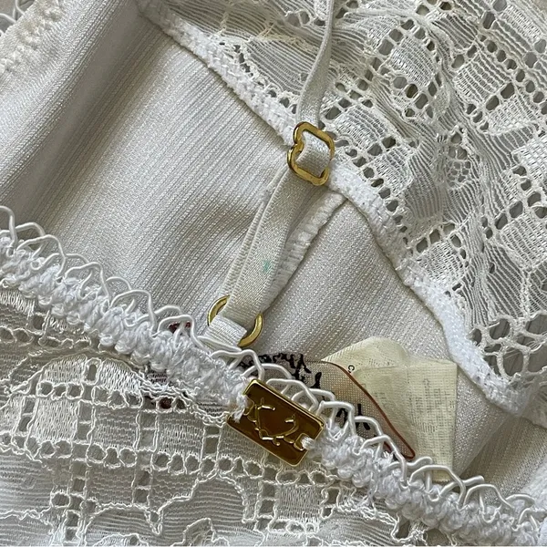 For Love & Lemons Bra floral lace underwire White (medium) coquette soft girl - Image 3