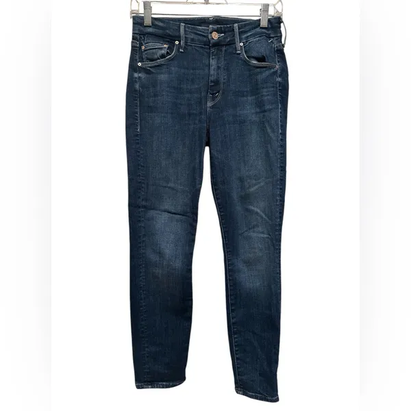 Mother The Looker Crop On The Edge Wash Blue Minimalist Jeans 25 - Image 4