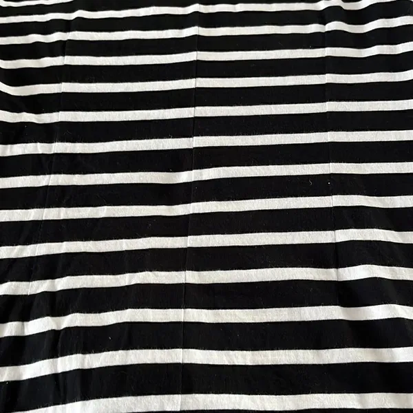 J. Crew Black & White Striped T- Shirt Dress w/ Ruffled Puff Sleeves- Small - Image 9