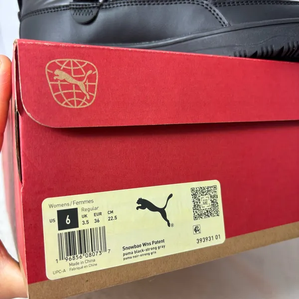 PUMA Sleek Black‎ Winter Snow Boots Size 6 NEW - Image 8