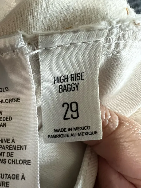 BDG High Rise‎ Baggy Cream Denim Jeans - Image 9