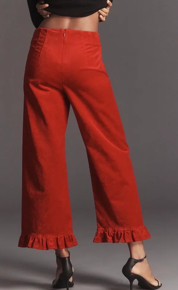 Anthropologie Maeve The Colette Crop Velvet Wide-Leg Pants:, Size 24 Tall - Image 6