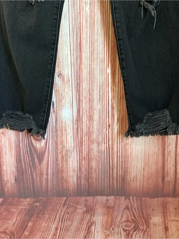 SO Black High Rise Distressed Raw Hem Ankle Length Mom Jeans Size 11/30 - Image 6