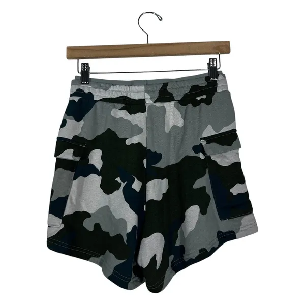 Adidas Camo Cargo French Terry Shorts Grey Black Camouflage Utility Size S - Image 3
