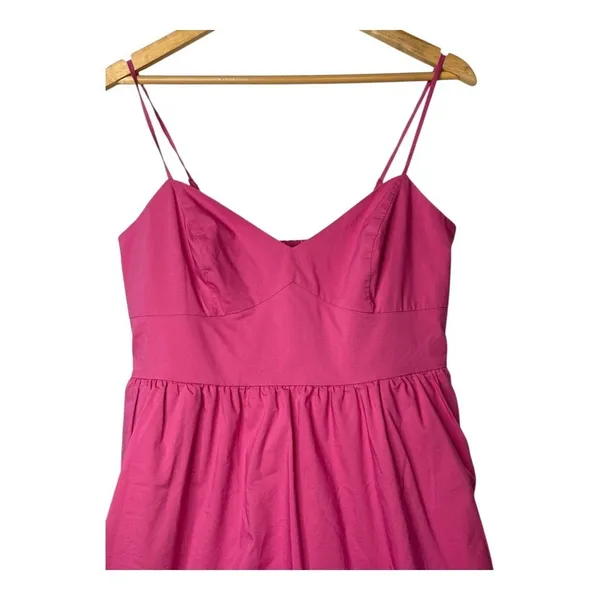 Express Fit & Flare Mini Dress Women‎ M Pink Strapless Bubble Hem Pockets Party - Image 5